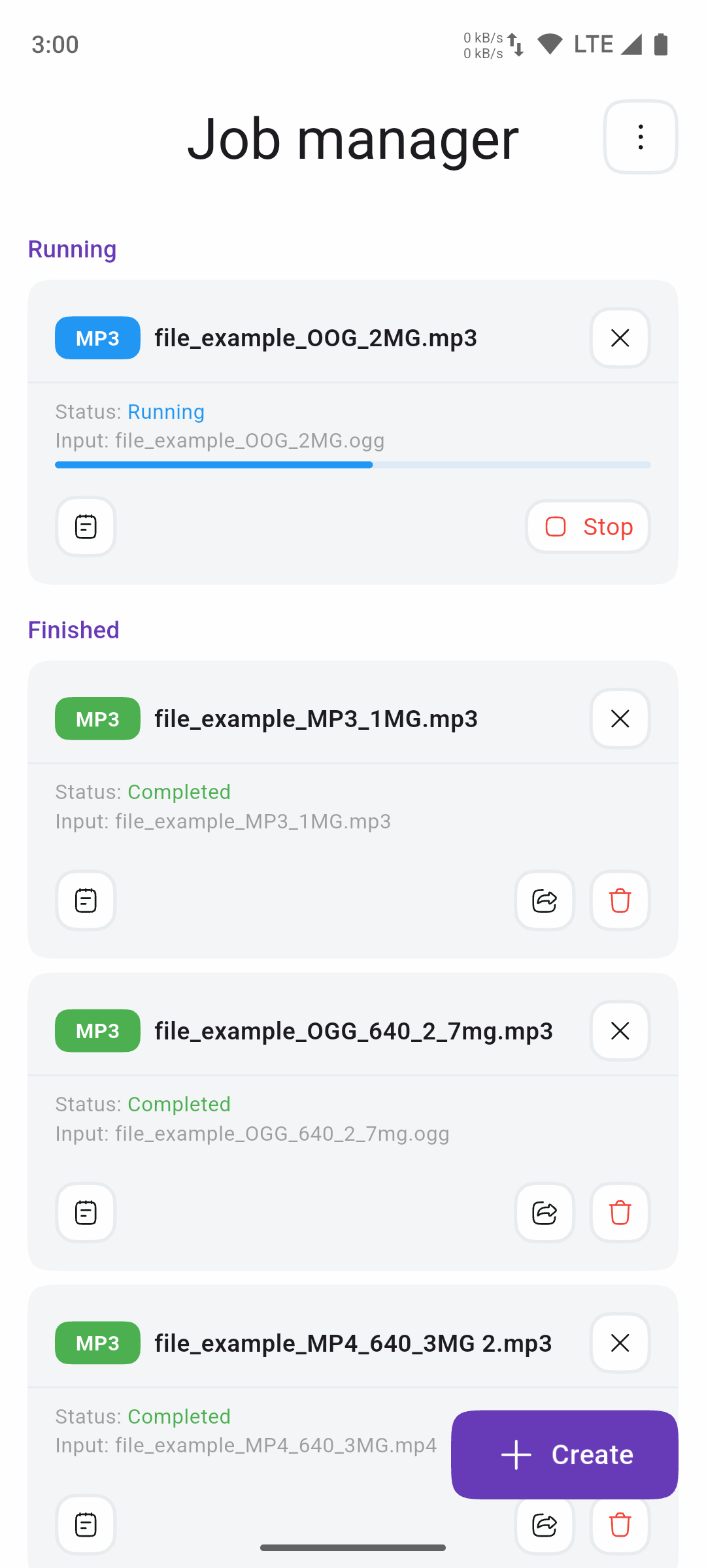 Conversion Manager screen (Light Theme)